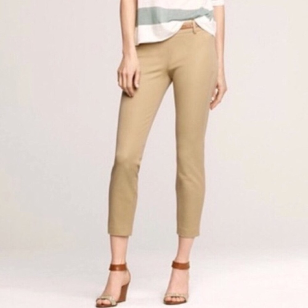 J crew Minnie cotton khaki Capri ankle pants